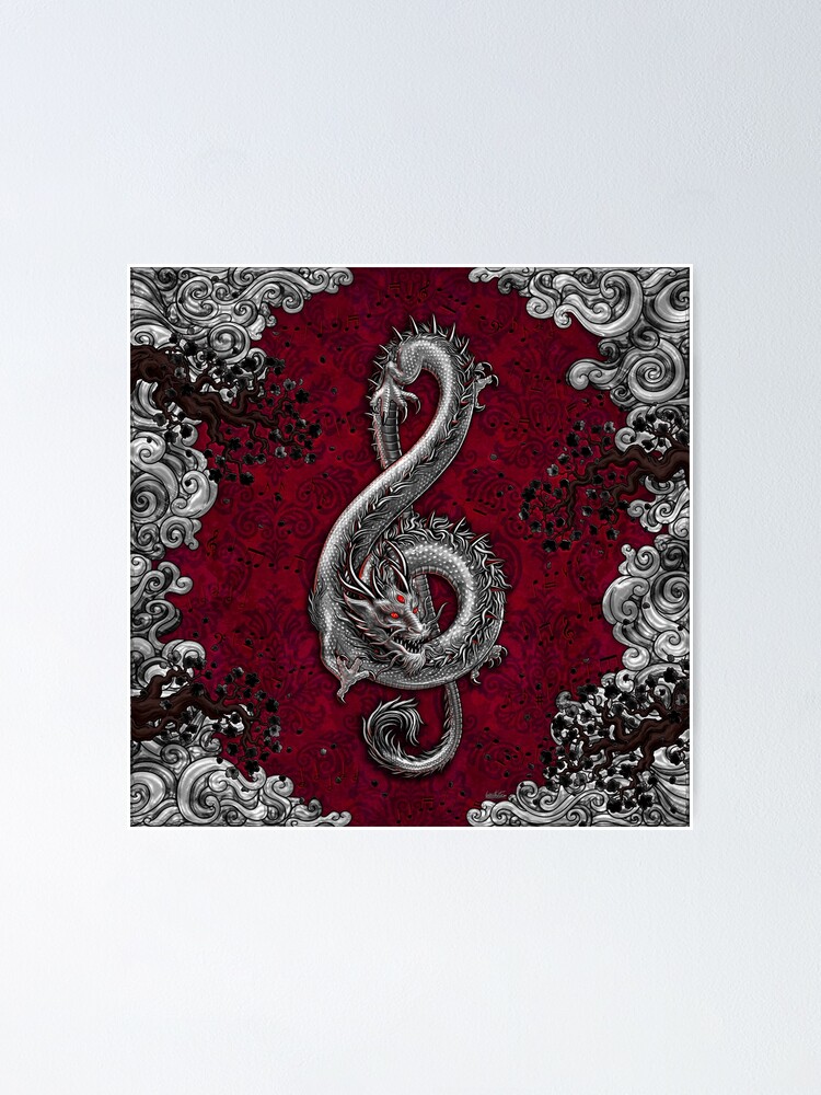 Treble Clef - Music Dragon - Diamond Art Board Print for Sale by