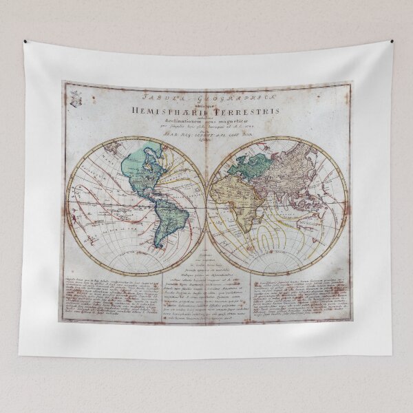 Item preview, Vintage Map of The World (1760) designed and sold by BravuraMedia.