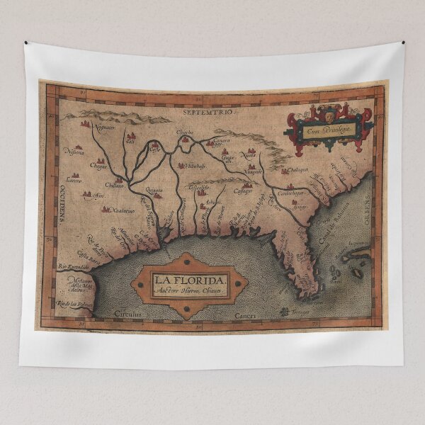 Item preview, Vintage Spanish Map of Florida Discovery (1584) designed and sold by BravuraMedia.