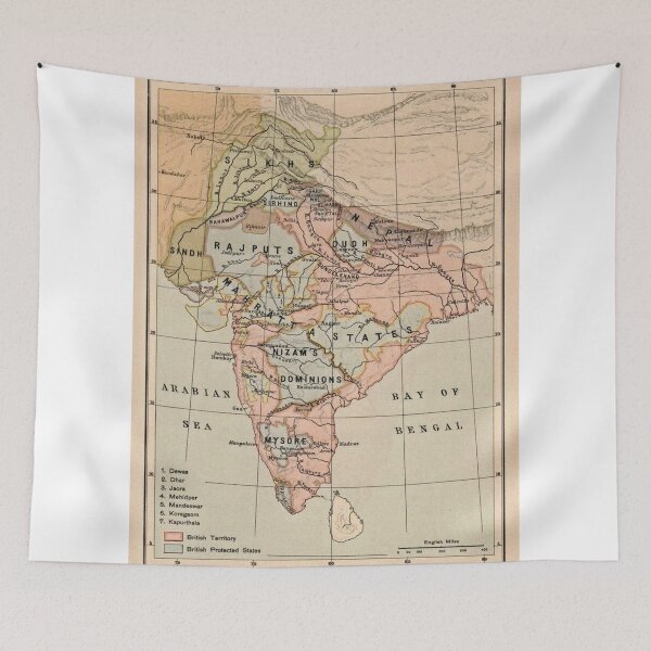 Item preview, Vintage Map of India (1823) designed and sold by BravuraMedia.