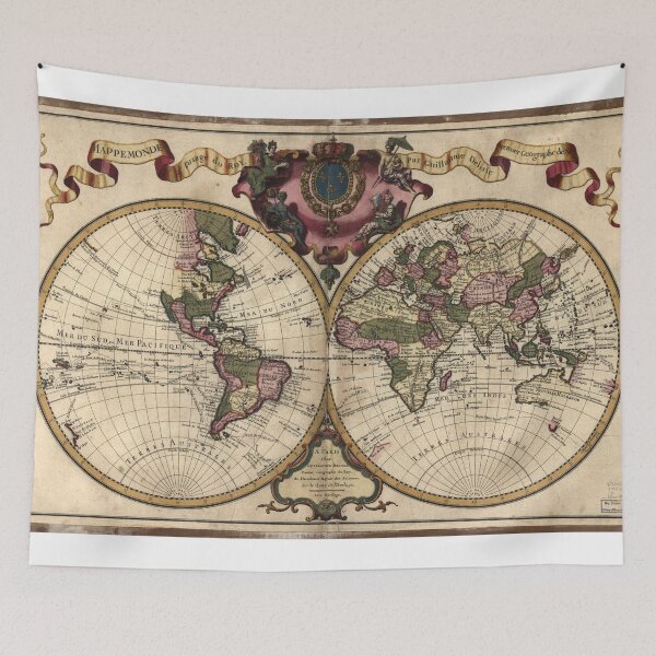 Item preview, Vintage Map of The World (1720) designed and sold by BravuraMedia.