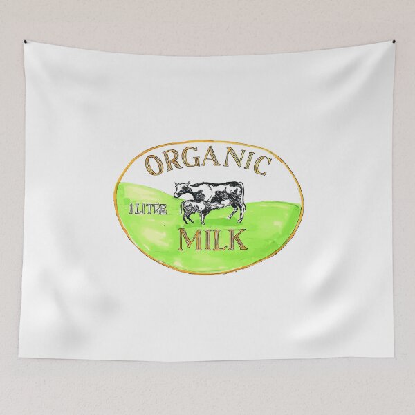 Item preview, Cow Organic Milk Label Drawing designed and sold by patrimonio.