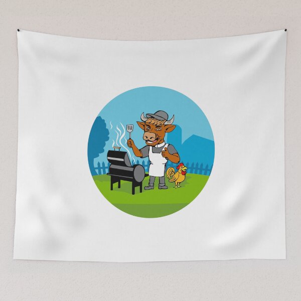 Item preview, Clergy Cow Minister Barbecue Chef Rooster Caricature designed and sold by patrimonio.