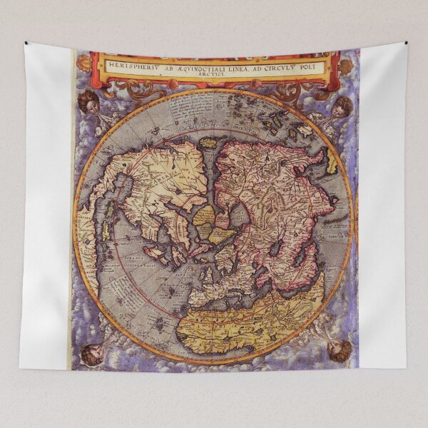 Item preview, Vintage Map of The World's Northern Hemisphere designed and sold by BravuraMedia.