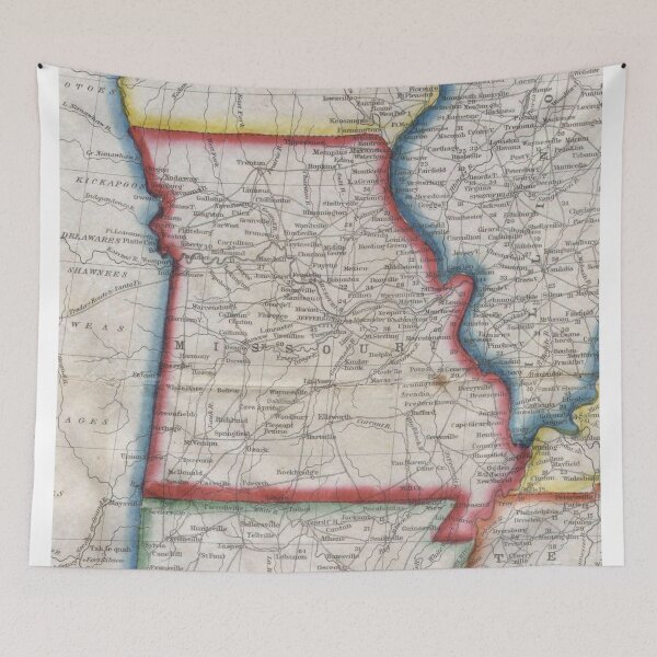 Item preview, Vintage Map of Missouri (1848) designed and sold by BravuraMedia.