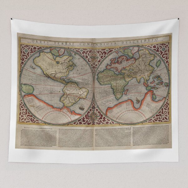 Artikelvorschau, Vintage Karte der Welt (1587) entworfen und verkauft von BravuraMedia.