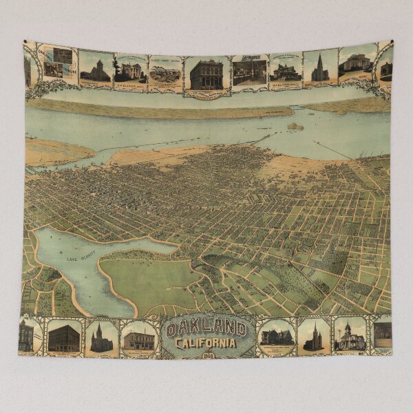 Item preview, Vintage Pictorial Map of Oakland California (1900)  designed and sold by BravuraMedia.