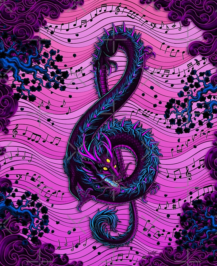 Treble Clef - Music Dragon - Pastel Goth