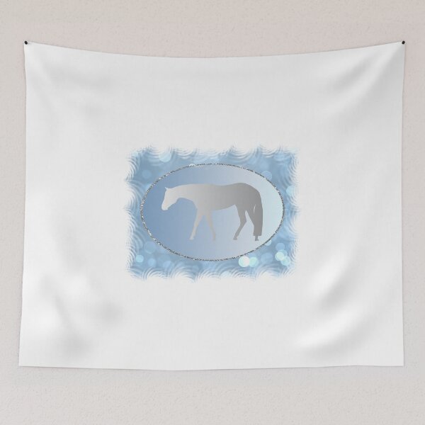 Item preview, Silver Western Pleasure Horse on Blue Brokeh  designed and sold by BarbieC.