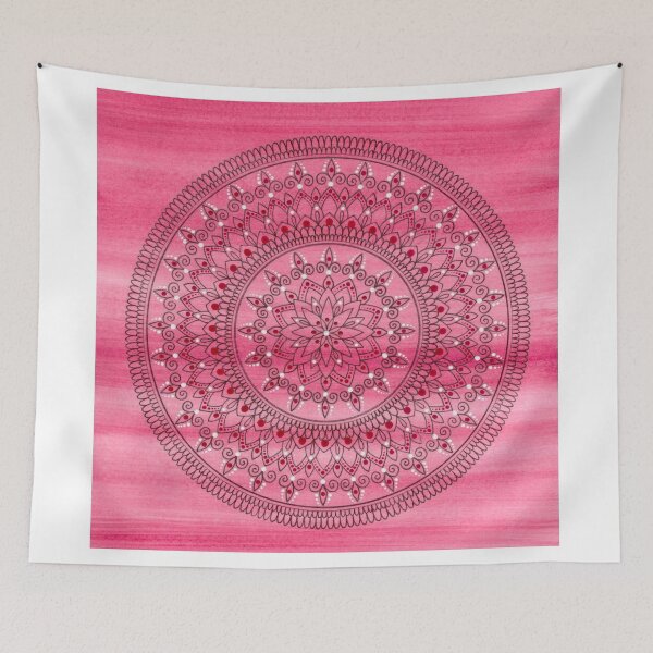 Item preview, Hand Drawn Pretty Pink And Red Mandala Flower  designed and sold by Zedart.