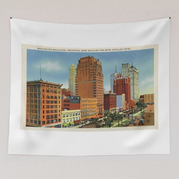 Item preview, Retro Vintage Detroit Washington Boulevard, Bank Building, Cadillac Hotel designed and sold by aapshop.