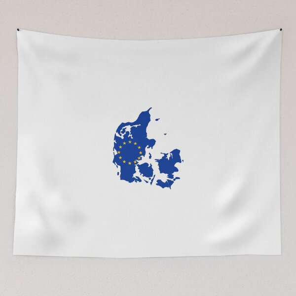 Item preview, European Union Flag Map of Denmark  designed and sold by abbeyz71.