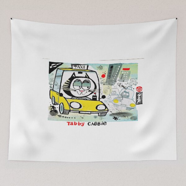 Item preview, Cartoon of tabby cat driving New York taxi designed and sold by Al Benge.
