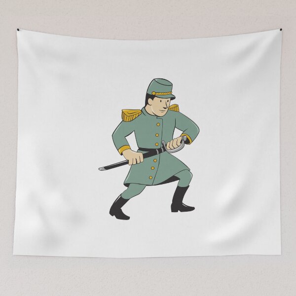 Item preview, Confederate Army Soldier Drawing Sword Cartoon designed and sold by patrimonio.