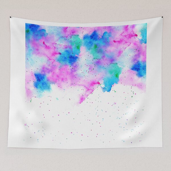 Item preview, Pink blue modern watercolor brushstrokes splatters designed and sold by GirlyTrend.