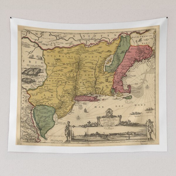 Item preview, Vintage Map of New England (1685) designed and sold by BravuraMedia.