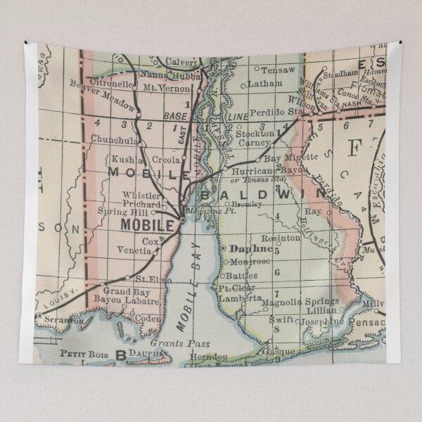 Item preview, Vintage Map of Mobile Alabama (1891) designed and sold by BravuraMedia.