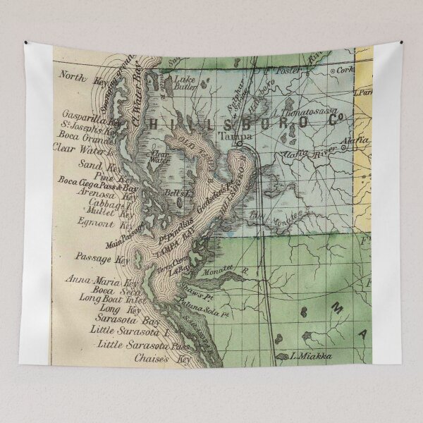 Item preview, Vintage Map of Tampa Florida (1870) designed and sold by BravuraMedia.