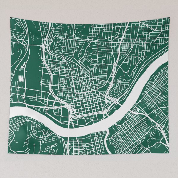 Item preview, Cincinnati Map - Dark Green designed and sold by CartoCreative.