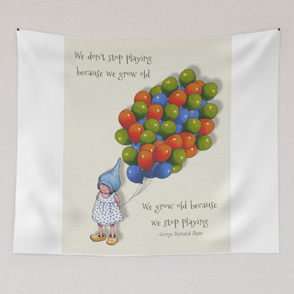 Item preview, Stop Playing: Growing Old: Gnome Girls with Balloons: Art designed and sold by JoyfulWhimsy.