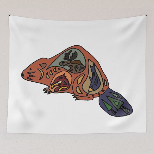 Item preview, Cool Funny Beaver Tribal Art designed and sold by Nature's Fancy.