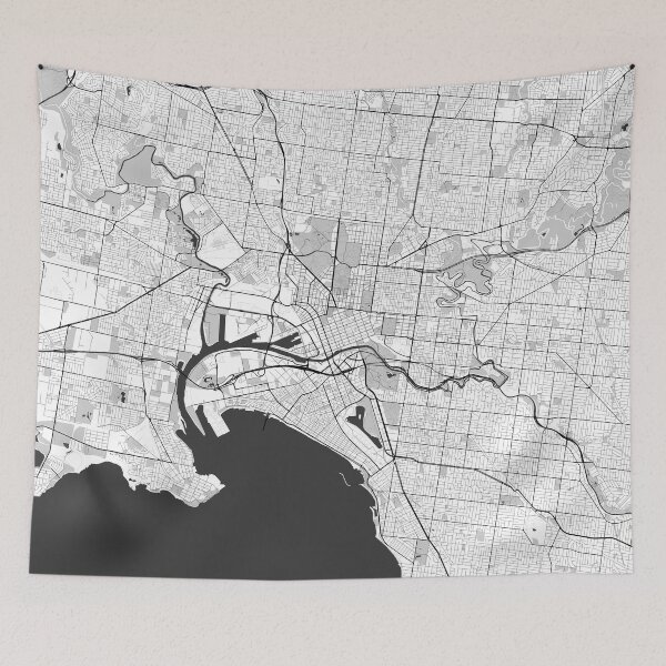 Item preview, Melbourne City Map Gray designed and sold by HubertRoguski.