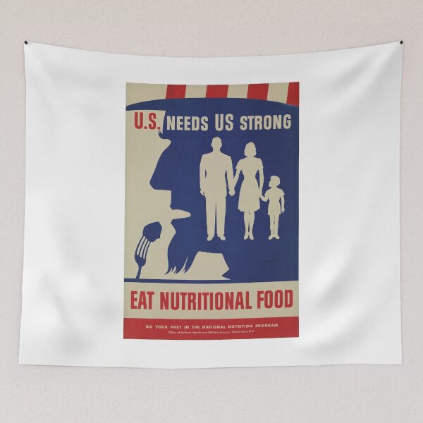 Item preview, Eat Nutritional Food. U.S. needs US strong.  - Vintage WW2 Propaganda Poster .  designed and sold by 321Outright.