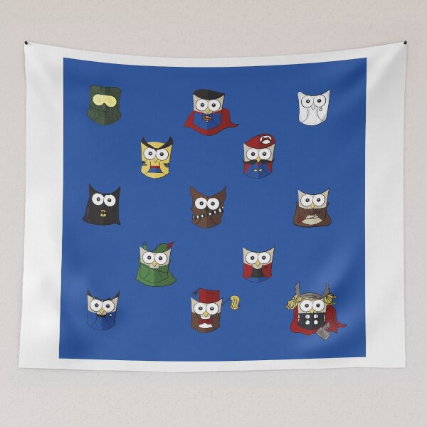 Item preview, Nerd Boy (Owls) - Blue designed and sold by Danielle Keltner.