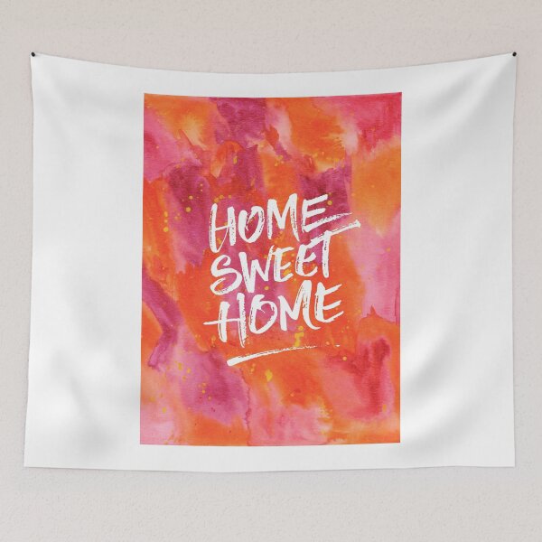 Item preview, Home Sweet Home Handpainted Abstract Watercolor Orange Pink Yellow designed and sold by Beverly Claire Kaiya.