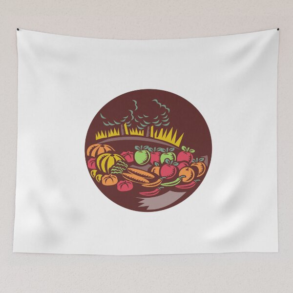 Item preview, Orchard Crop Harvest Circle Woodcut designed and sold by patrimonio.