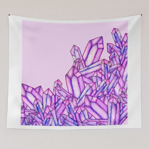 Aperçu de l'œuvre Pink purple watercolor paint crystals gem pattern créée et vendue par GirlyTrend.