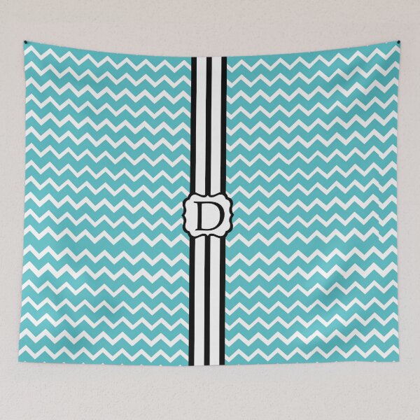 Item preview, D Turquoise Chevron II designed and sold by MonogramMonkey.