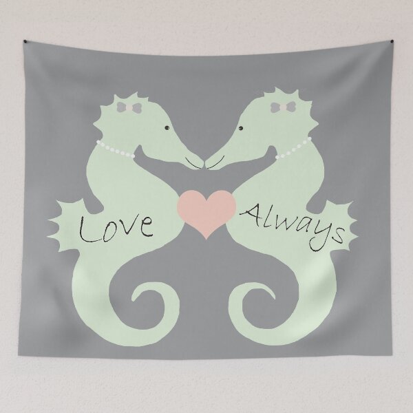 Item preview, Seahorse Lesbian Wedding Love Always designed and sold by mommybrainarts.