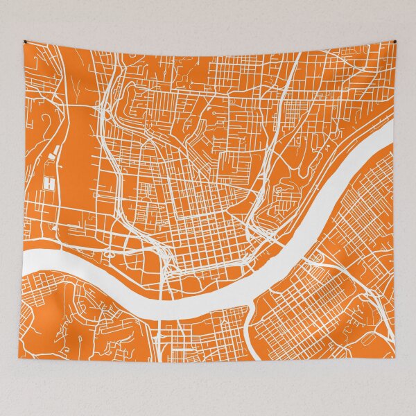 Item preview, Cincinnati Map - Orange designed and sold by CartoCreative.
