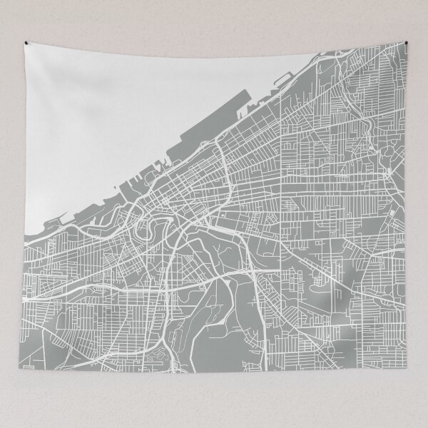 Item preview, Cleveland Map - Light Grey designed and sold by CartoCreative.
