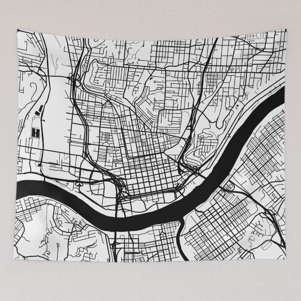 Item preview, Cincinnati Map - Black Inverted designed and sold by CartoCreative.