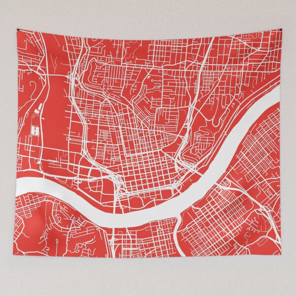 Item preview, Cincinnati Map - Red designed and sold by CartoCreative.