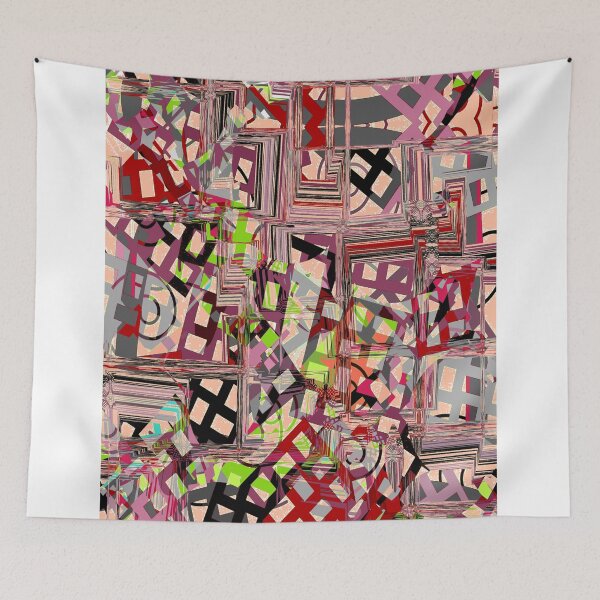 Item preview, Red grid abstract designed and sold by Roswitha Lorz.