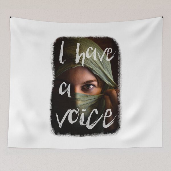 Item preview, I have a voice (woman in face covering) designed and sold by thetypographer.