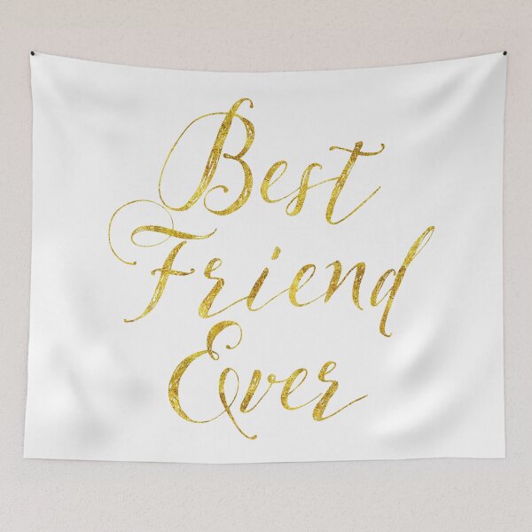 Item preview, Best Friend Ever Gold Faux Foil Metallic Glitter Inspirational Quote  designed and sold by SilverSpiral.