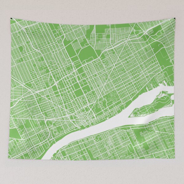 Item preview, Detroit Map - Light Green designed and sold by CartoCreative.