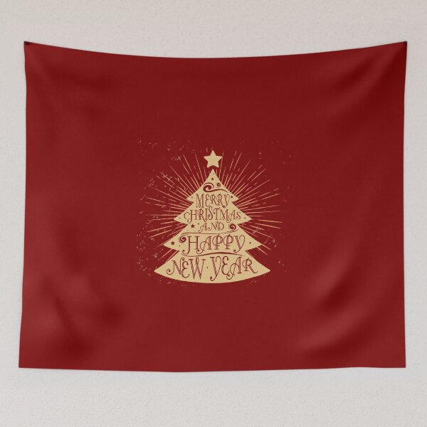 Item preview, Merry christmas and a happy new year christmas tree designed and sold by Bananabro.