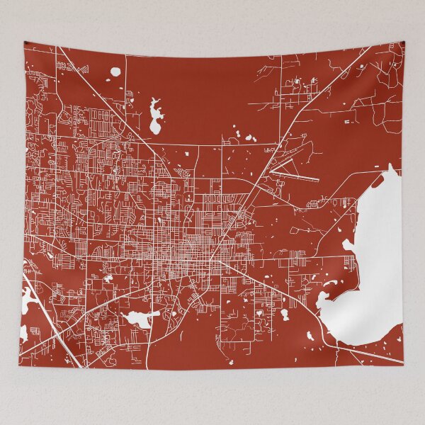 Item preview, Gainesville Map - Dark Red designed and sold by CartoCreative.