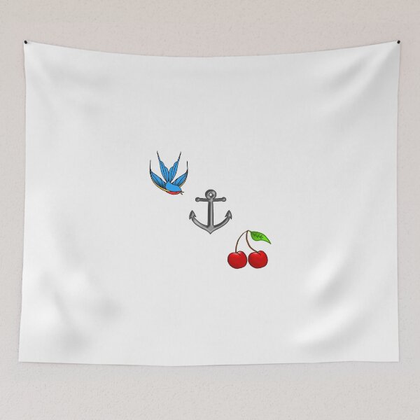 Item preview, Women's Bluebird Cherry Anchor Tattoo Inspired designed and sold by wildredhead.