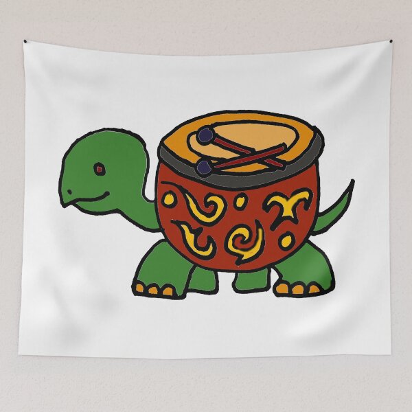 Item preview, Funny Cool Turtle with Bongo Drum Shell designed and sold by Nature's Fancy.