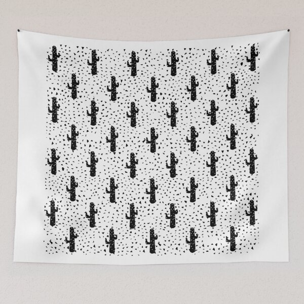 Item preview, Black and White Modern Cactus and Triangle Geo designed and sold by Blkstrawberry.