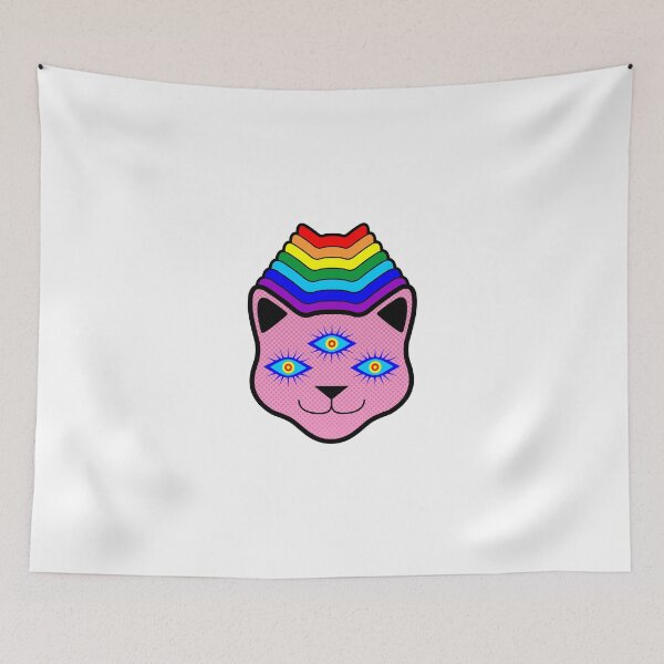 Item preview, Rainbow Cat Face designed and sold by pounddesigns.