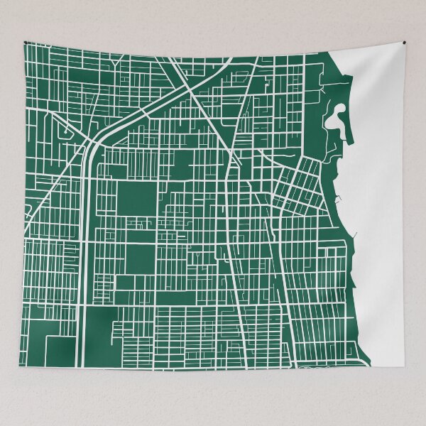 Item preview, Evanston Map - Dark Green designed and sold by CartoCreative.