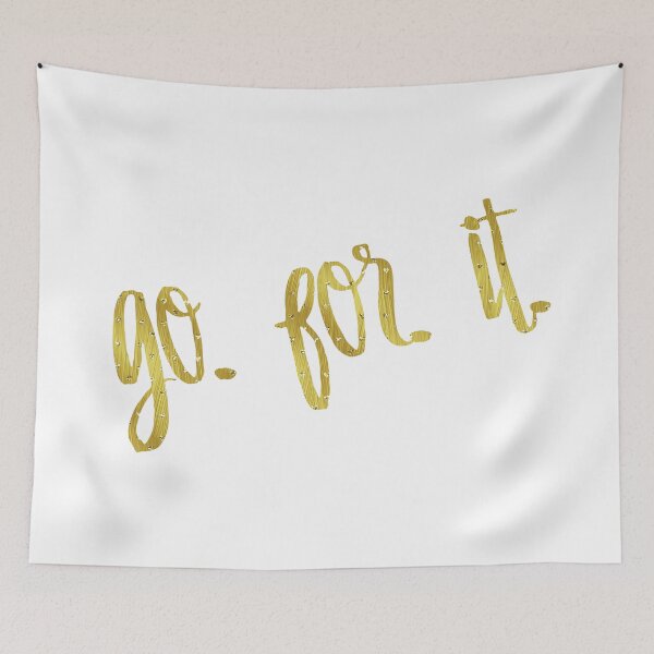 Item preview, Go For It Gold Faux Foil Metallic Glitter Motivational Quote  designed and sold by SilverSpiral.