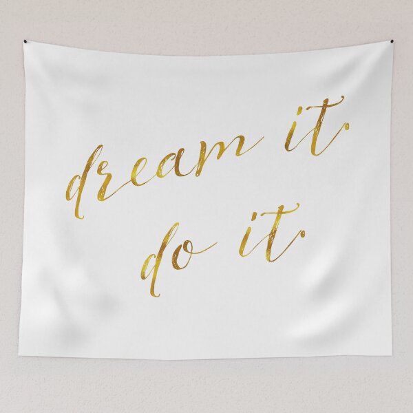 Item preview, Dream It Do It Gold Faux Foil Metallic Glitter Inspirational Quote Isolated designed and sold by SilverSpiral.